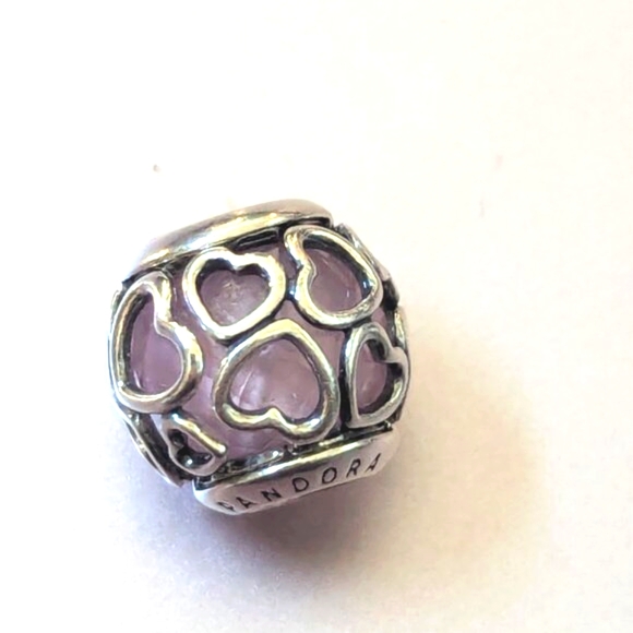 Pandora  Encased in Love Charm with Pink Zirconia - Picture 3 of 11